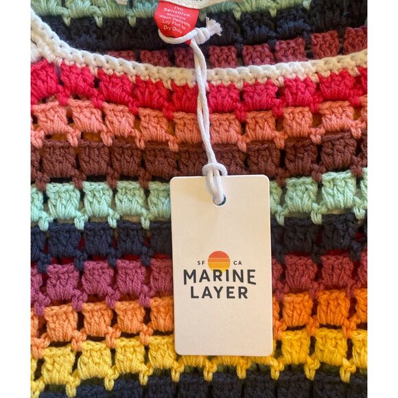 NWT Marine Layer Fiona Crochet Dress Multi Stripe L Hard to Find MSRP$228 - Picture 11 of 17